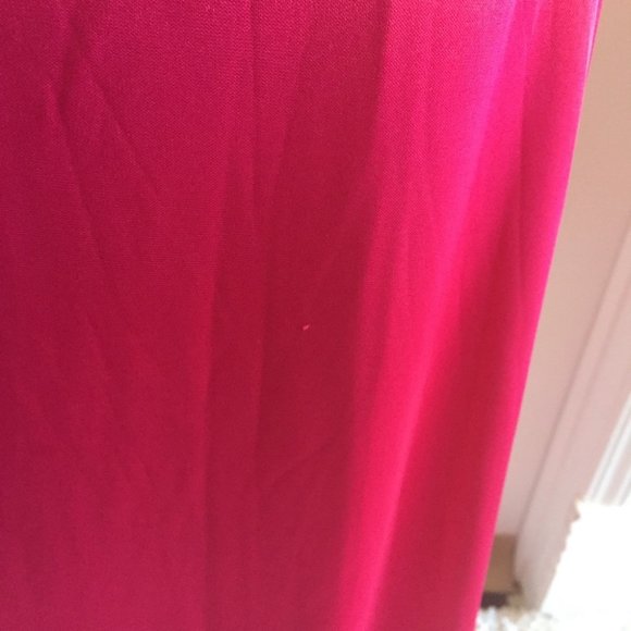 Fuchsia Pink Halter Satin Prom Dress - Picture 13 of 13